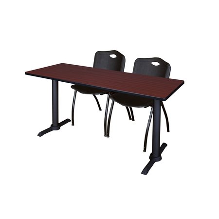 CAIN Rectangle Tables > Training Tables > Cain Training Table & Chair Sets, 60 X 24 X 29, Mahogany MTRCT6024MH47BK